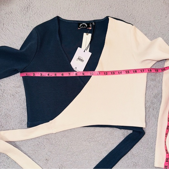 Anthropologie the Luna Kyra wrap top denim color - Picture 15 of 17